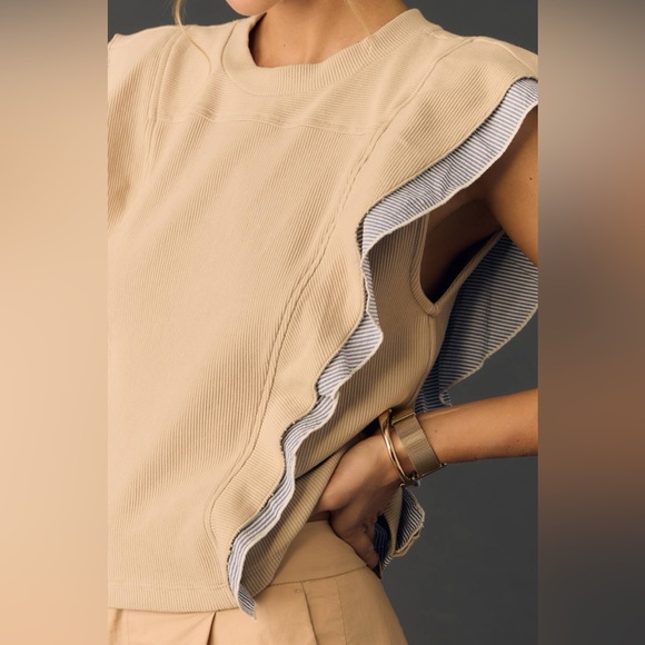 NWT By Anthropologie Sleeveless Menswear Popover Top - Picture 3 of 6